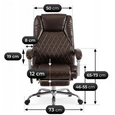 Стілець офісний поворотний з функцію масажу MEBEL ELITE GIORGIO Коричневий фотографія