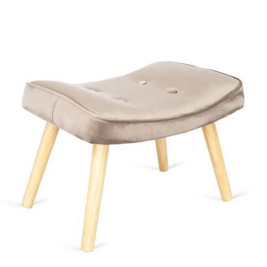 Крісло м'яке оксамитове з підставкою для ніг MEBEL ELITE LOZANO Velvet Бежевий фотографія