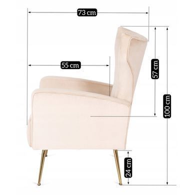 Крісло м'яке DIANA Velvet MEBEL ELITE Беж фотографія