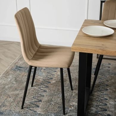 Стілець оксамитовий MEBEL ELITE IBIS Velvet, Бежевий фотографія