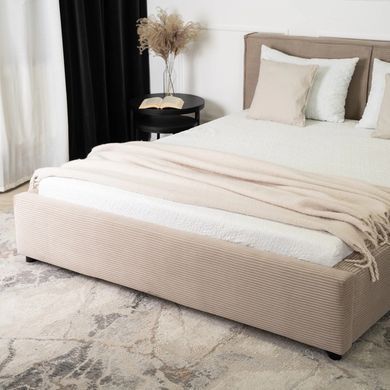 Ліжко двоспальне оксамитове MEBEL ELITE INEZ 140x200 Беж фотографія