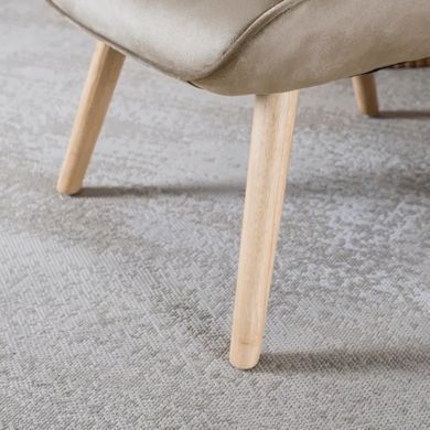 Крісло м'яке оксамитове з підставкою для ніг MEBEL ELITE LOZANO Velvet Бежевий фотографія