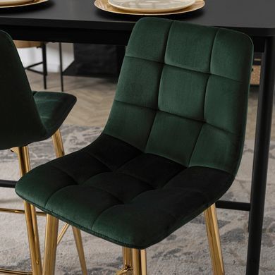 Барний стілець оксамитовий MEBEL ELITE ARIEL Velvet Зелений / Золотий фотографія