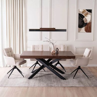 Стіл розкладний MEBEL ELITE HAMPTON 160(240)х90 см Горіх фотографія