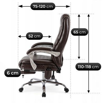 Стілець офісний поворотний з функцію масажу MEBEL ELITE GIORGIO Коричневий фотографія