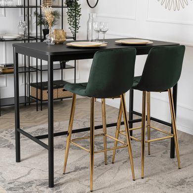 Барний стілець оксамитовий MEBEL ELITE ARIEL Velvet Зелений / Золотий фотографія