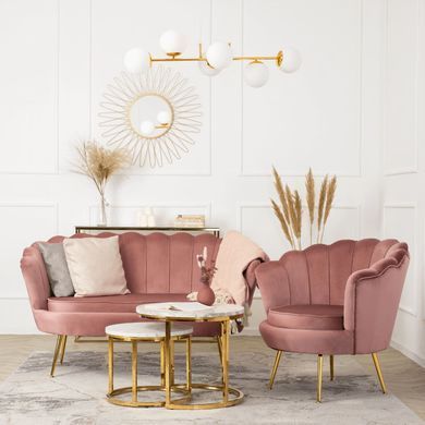 Софа MEBEL ELITE ZENDAYA 138 см Рожевий фотографія