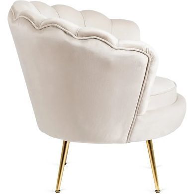 Крісло м'яке оксамитове MEBEL ELITE ANGEL Velvet Кремовий фотографія