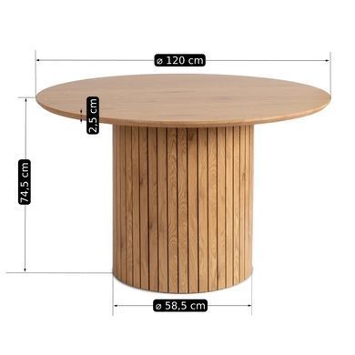 Стіл круглий MEBEL ELITE LYON 120 см Золотий дуб фотографія