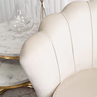 Крісло м'яке оксамитове MEBEL ELITE ANGEL Velvet Кремовий фотографія