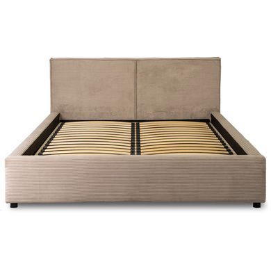 Ліжко двоспальне оксамитове MEBEL ELITE INEZ 140x200 Беж фотографія