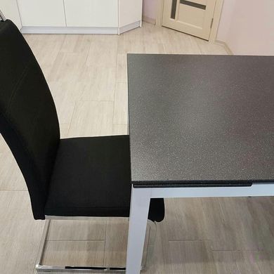 Стіл Обідній TURIN Signal 110(170)X74 Чорний з білим Ефект Каменю фотографія