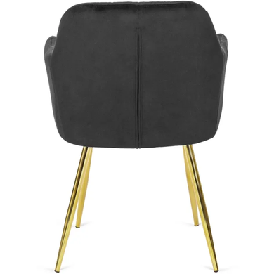 Стілець оксамитовий MEBEL ELITE RAYA Velvet чорний / золотий фотографія