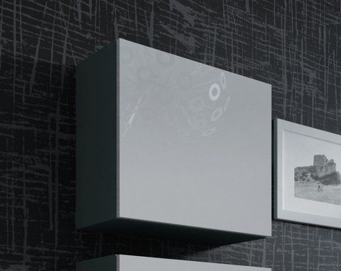 Вітрина підвісна VIGO Cama Квадрат 50x50 Сірий Мат / Білий Глянець фотографія