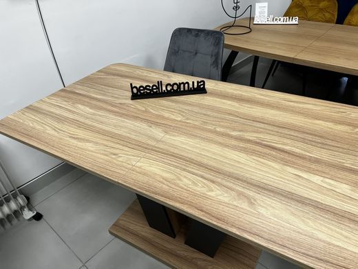 Стол раскладной TORINO B/G Intarsio 140(180)x80 Блэквуд ячменный / Графит фотография