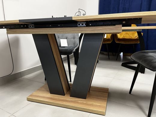 Стол раскладной TORINO B/G Intarsio 140(180)x80 Блэквуд ячменный / Графит фотография
