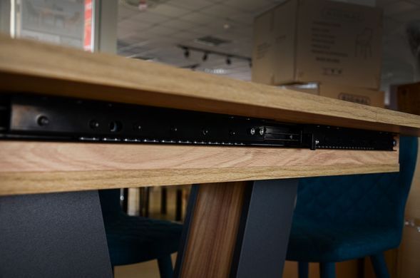 Стол раскладной TORINO B/G Intarsio 140(180)x80 Блэквуд ячменный / Графит фотография