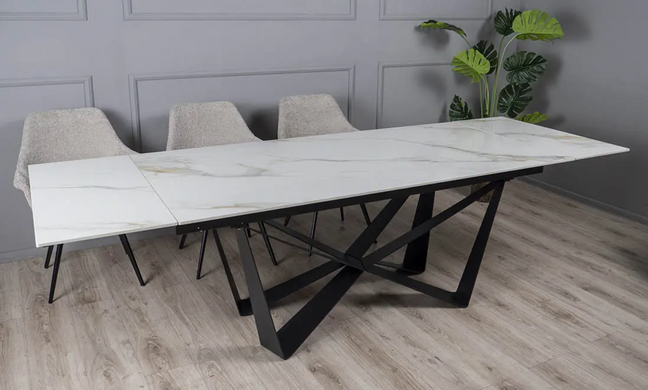 Стіл Розкладний АСПЕН Prestol 180/260x90 Кераміка Білий Глянець фотографія