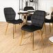 Комплект стола MEBEL ELITE TINGA 100х100 см Черный/золото +4 стулья LUCKY Velvet Черный/золото
