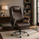 Стілець офісний поворотний з функцію масажу MEBEL ELITE GIORGIO Коричневий