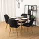 Комплект стола MEBEL ELITE TINGA 100х100 см Черный/золото +4 стулья LUCKY Velvet Черный/золото