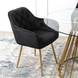 Стілець оксамитовий MEBEL ELITE RAYA Velvet чорний / золотий