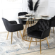 Стілець оксамитовий MEBEL ELITE RAYA Velvet чорний / золотий