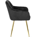 Стілець оксамитовий MEBEL ELITE RAYA Velvet чорний / золотий