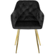 Стілець оксамитовий MEBEL ELITE RAYA Velvet чорний / золотий