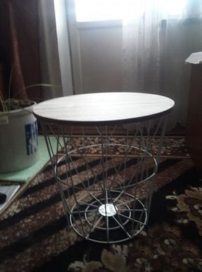 Журнальный столик MARIFFA Halmar 42x42 Белый / Натуральный фотография