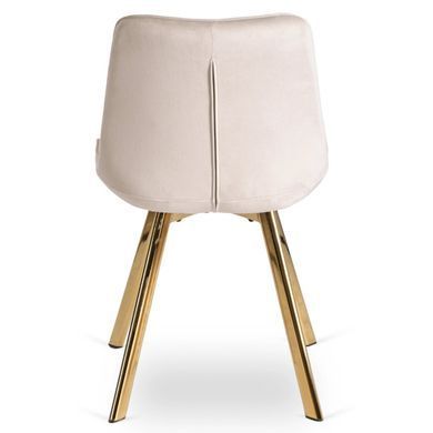 Стілець оксамитовий MEBEL ELITE DEVI Velvet Кремовий/Золото фотографія