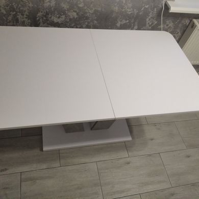 Стіл розкладний TORINO B/I Intarsio 140(180)x80 Біла Аляска РЕ / Індастріал Сірий фотографія