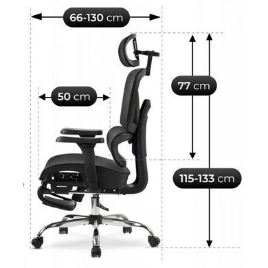Стілець офісний поворотний MEBEL ELITE KAIR Чорний фотографія