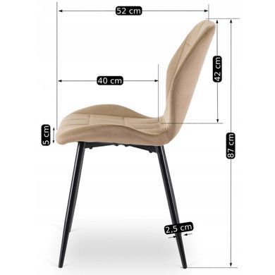 Стілець оксамитовий MEBEL ELITE IRYS Velvet Беж фотографія