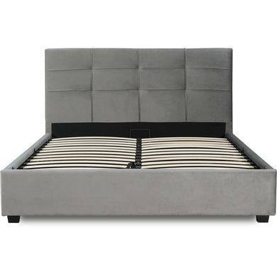 Ліжко двоспальне оксамитове 140x200 MEBEL ELITE TINGA Velvet Сірий фотографія