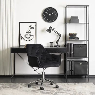 Стілець офісний поворотний оксамитовий MEBEL ELITE MONA Velvet Чорний фотографія