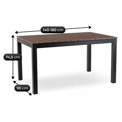 Комплект садових меблів MEBEL ELITE ARGOS FRESNO 6 горіх/чорний
