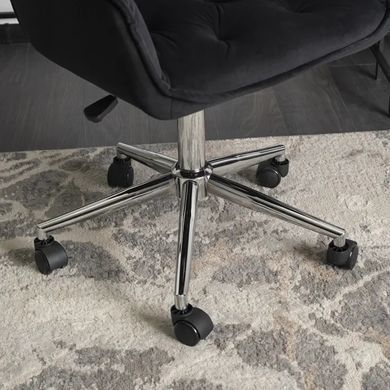 Стілець офісний поворотний оксамитовий MEBEL ELITE MONA Velvet Чорний фотографія