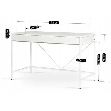 Письмовий стіл MEBEL ELITE ALLY 123 см Білий фотографія
