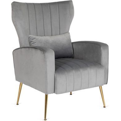 Крісло м'яке DIANA Velvet MEBEL ELITE Сірий фотографія