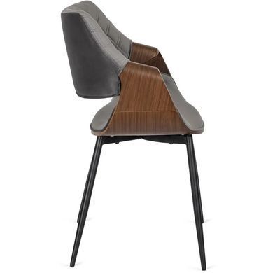 Стілець оксамитовий MEBEL ELITE DAKOTA Velvet сірий / горіховий фотографія