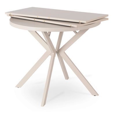 Стіл розкладний круглий MEBEL ELITE DORIAN 80(160)х80 см Кашемір/Кашемір фотографія