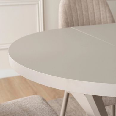 Стіл розкладний круглий MEBEL ELITE DORIAN 80(160)х80 см Кашемір/Кашемір фотографія
