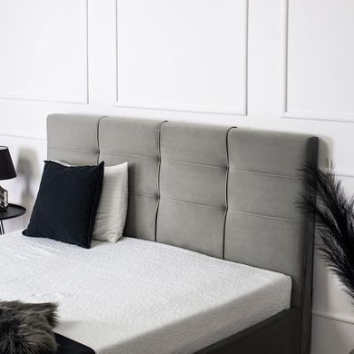 Ліжко двоспальне оксамитове 140x200 MEBEL ELITE TINGA Velvet Сірий фотографія