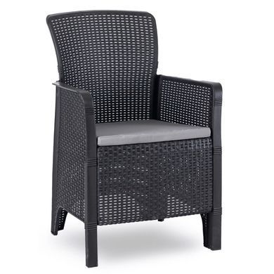 Комплект садових меблів MEBEL ELITE ARGOS FRESNO 6 горіх/чорний