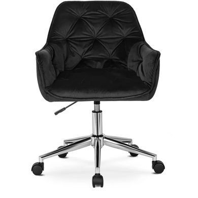 Стілець офісний поворотний оксамитовий MEBEL ELITE MONA Velvet Чорний фотографія