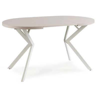 Стіл розкладний круглий MEBEL ELITE DORIAN 80(160)х80 см Кашемір/білий фотографія