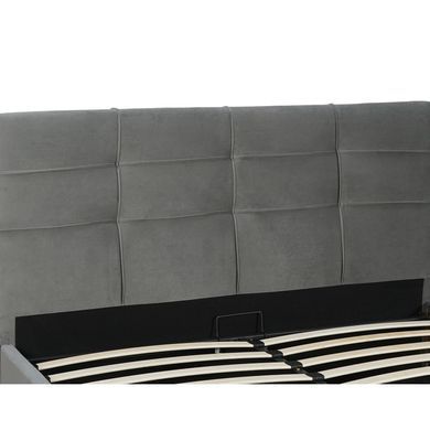 Ліжко двоспальне оксамитове 140x200 MEBEL ELITE TINGA Velvet Сірий фотографія