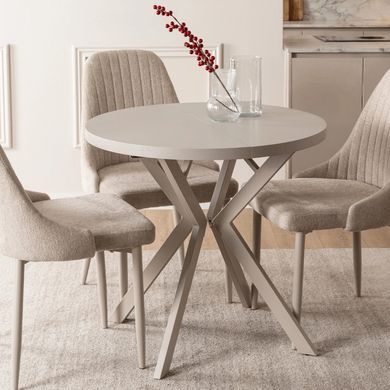 Стіл розкладний круглий MEBEL ELITE DORIAN 80(160)х80 см Кашемір/Кашемір фотографія