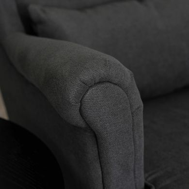 Крісло м'яке оксамитове з підставкою для ніг MEBEL ELITE EVAN 2 Темно Сірий фотографія